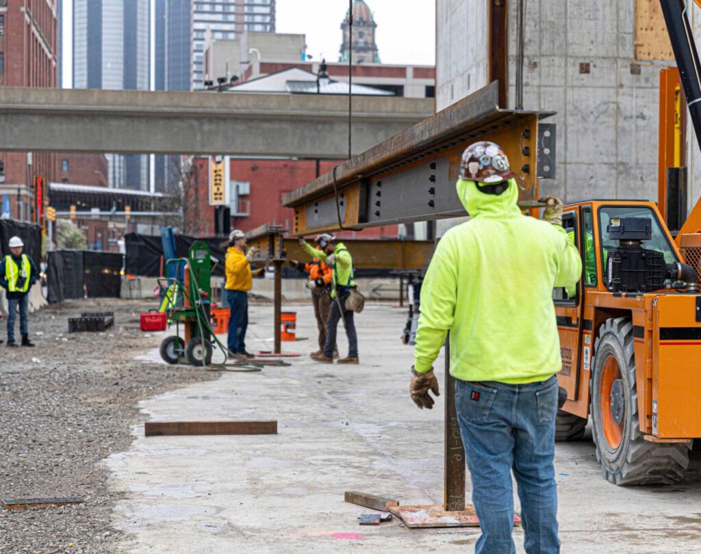 Safer steel construction in progress at grade instead of at heights